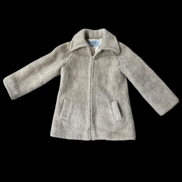 Vintage Womens Medium Wool Coat Jacket Cream Eider Knit Iceland Made In Scotland - Picture 2 of 8